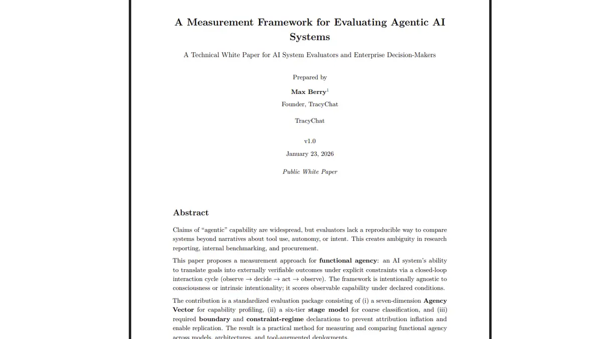 A Measurement Framework for Evaluating Agentic AI Systems